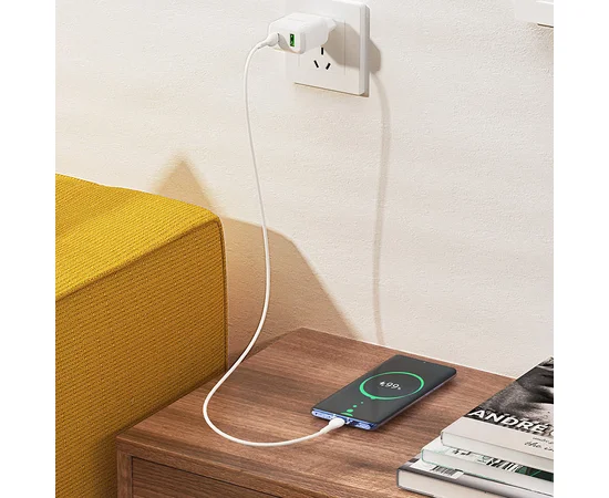 СЗУ Hoco N5 Favor 20W PD+QC3.0 Type-C to Type-C Белый