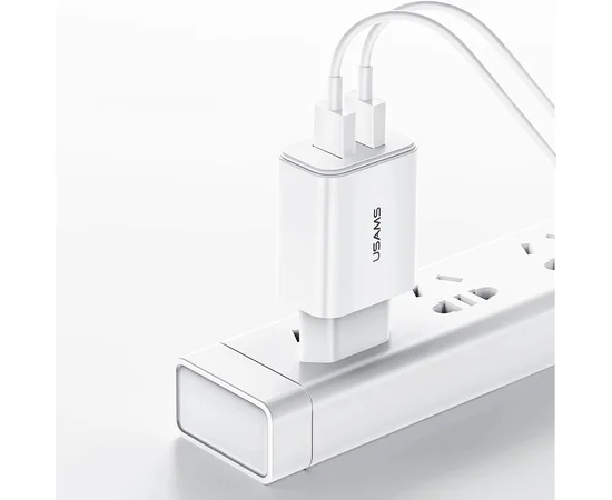 СЗУ Usams US-CC067 T13 Dual USB Travel Charger Белый