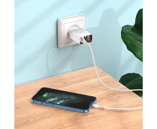 СЗУ HOCO C100A PD20W+QC3.0 + Type-C to Lightning White