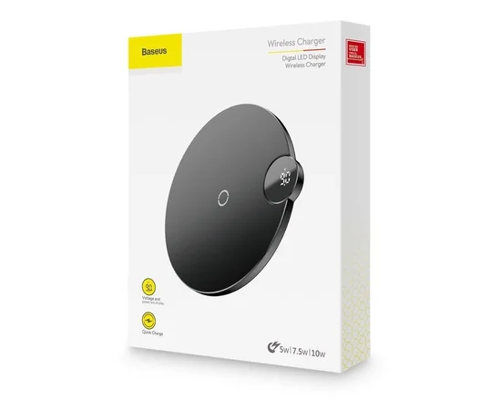 Беспроводное зарядное устройство Baseus Digital LED Display WXSX-01 Черный