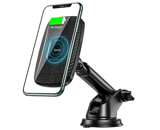 Автодержатель с БЗУ Hoco CA75 магнитный Черный