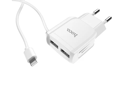 СЗУ Hoco C59A (2USB/2.4A) +lightning Белый