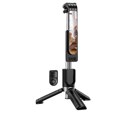 Монопод для селфи Borofone BY9 с треногой + съемный BT пульт Черный