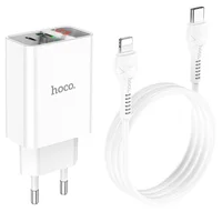 СЗУ HOCO C100A PD20W+QC3.0 + Type-C to Lightning White