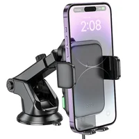 Автодержатель с БЗУ Hoco HW11 Jenny three-axis linkage (center console) Black