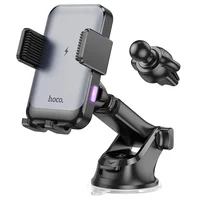 Автоутримувач із БЗУ Hoco HW9 Climber Black / Gray