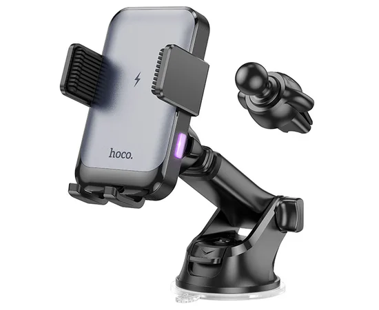 Автодержатель с БЗУ Hoco HW9 Climber Black / Gray