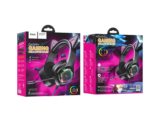 Стерео Навушники Hoco W107 Cute cat Phantom Cat