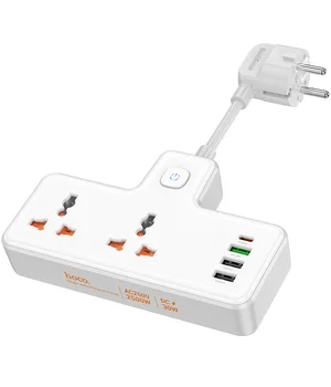 СЗУ Hoco AC12A Reise (PD30W/1C3A) +Socket White