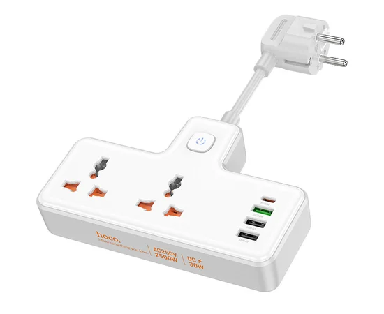 СЗУ Hoco AC12A Reise (PD30W/1C3A) +Socket White