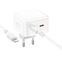 СЗУ Borofone BA76A Source PD35W (2Type-C) + Type-C to Lightning White