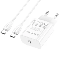 СЗУ Borofone BA65A Single port PD20W + Type-C + Type-C Білий