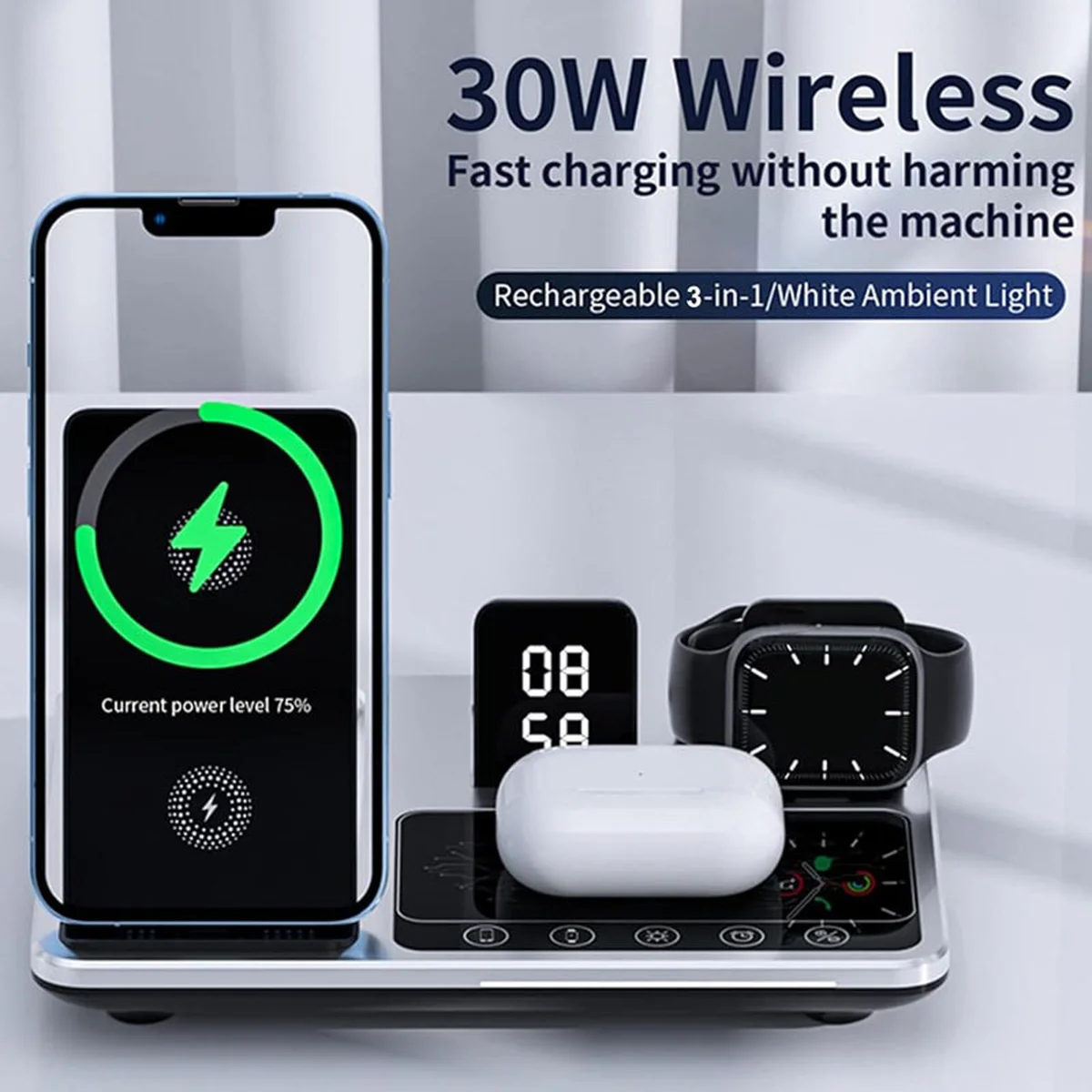 БЗУ R11 4in1 with clock Silver