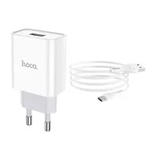 СЗУ HOCO C81A (1USB/2.1A) + Type-C Белый