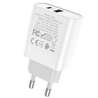 СЗУ HOCO C80A Plus Rapido PD20W+QC3.0 (1Type-C/1USB) White