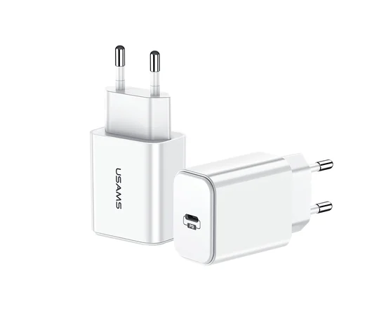 СЗУ USAMS US-CC069 T14 PD Fast Travel USB Charger (EU) Белый