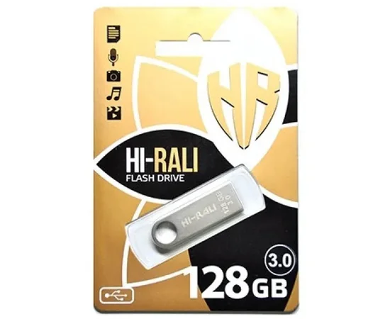 Флеш накопитель USB 3.0 Hi-Rali Shuttle 128 GB Серебряная серия Серебряный