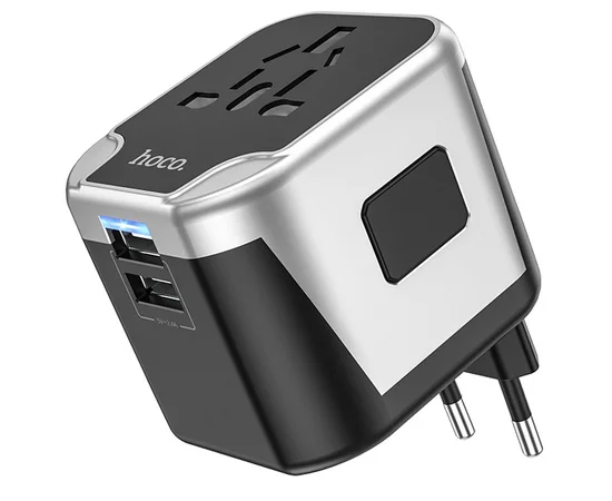 СЗУ Hoco AC5 Level 2USB+Socket Black