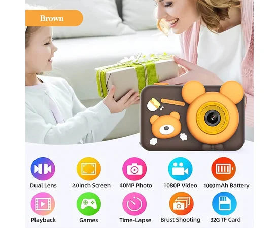 Детская фотокамера D32 Brown
