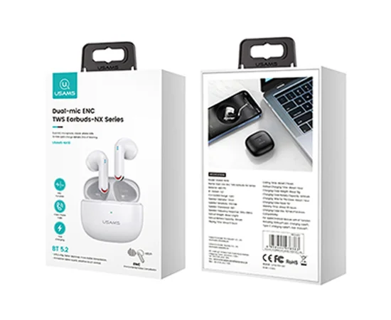 Беспроводные TWS наушники Usams-NX10 BT 5.2 White