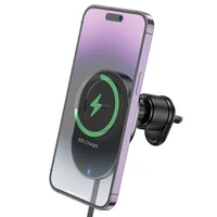 Автотримач із БЗУ Hoco HW12 Guardian magnetic (air outlet) Black / Gray