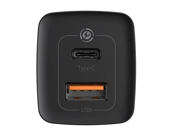 СЗУ Baseus GaN2 (2 Type-C/ 45W) + кабель Type-C to Type-C 65W Черный