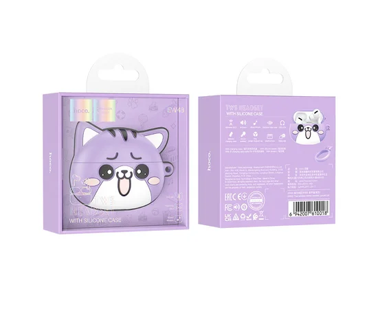 Беспроводные TWS наушники Hoco EW48 Purple Cat