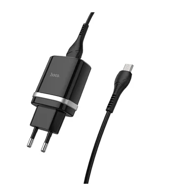 СЗУ Hoco C12Q Smart QC3.0 (1USB/3A) + MicroUSB Черный