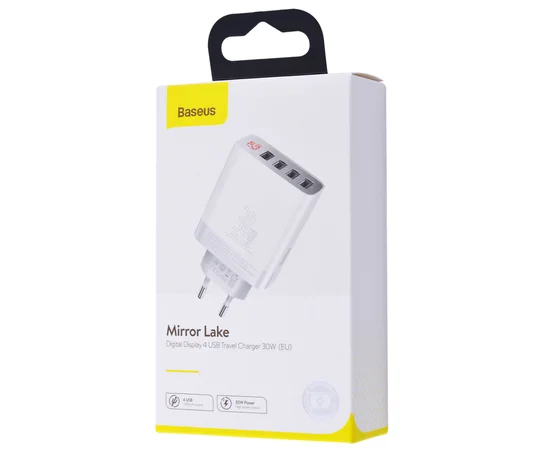 СЗУ Baseus Mirror Lake Digital Display 30W 4USB Белый