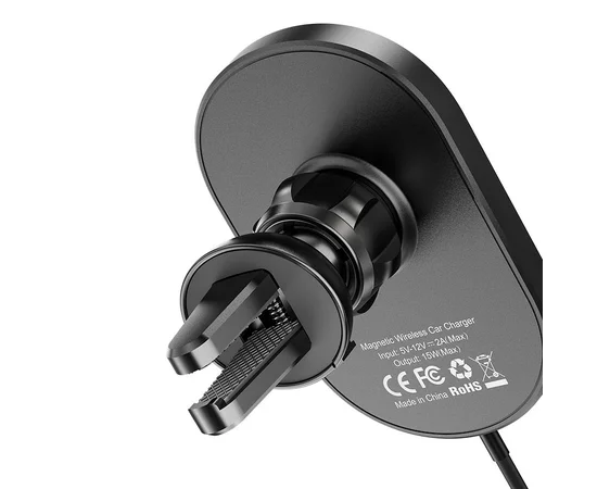 Автодержатель с БЗУ Hoco CA90, магнитный Черный