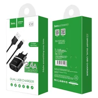 СЗУ Hoco C12 Charger + Cable Lightning 2.4A 2USB Черный