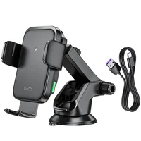 Автодержатель с БЗУ Hoco HW11 Jenny three-axis linkage (center console) Black