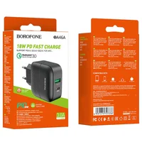 СЗУ Borofone BA46A PD 18W+QC3.0 (1USB/1Type-C/3A) Черный