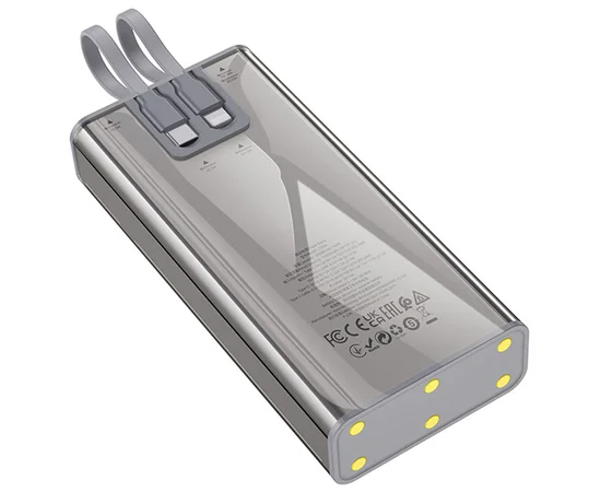 Портативное зарядное устройство Power Bank Hoco J104A Discovery Edition 22.5W with cable 20000 mAh Gray