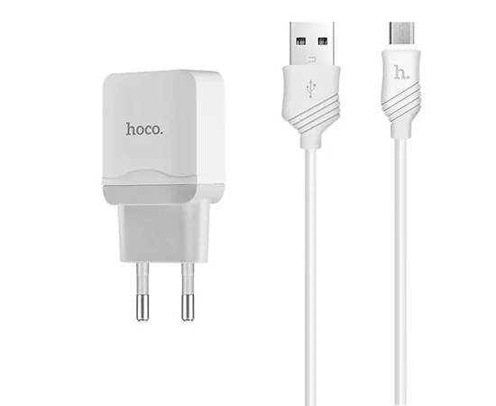 СЗУ Hoco C22A USB Charger 2.4A (+ кабель Lightning) Белый