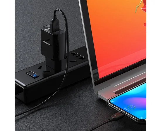 СЗУ Borofone BA53A Powerway (2USB/2.1A) + Type-C Черный