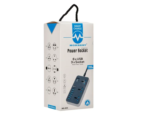 Удлинитель Power Socket MB-W09 (6xUSB/3xSocket) Черный