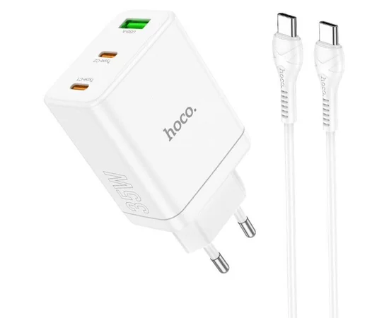 СЗУ Hoco N33 Start PD35W (2C/1A) + Type-C to Type-C White
