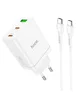 СЗУ Hoco N33 Start PD35W (2C/1A) + Type-C to Type-C White