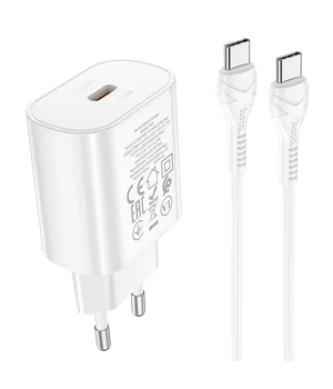 СЗУ Hoco N22 Jetta PD25W + Type-C to Type-C Белый СЗУ Hoco N22 Jetta PD25W + Type-C to Type-C Белый