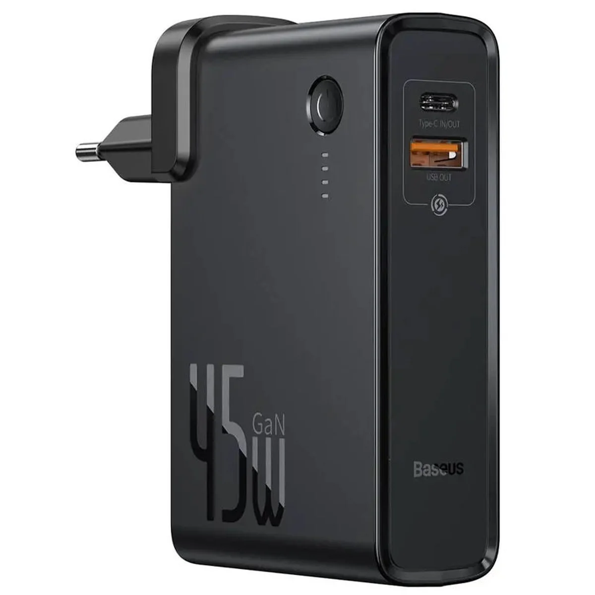 СЗУ + Power Bank 2in1 Baseus GaN QC (Type-C+USB/ 45W) 10 000 mAh (PPNLD) Черный