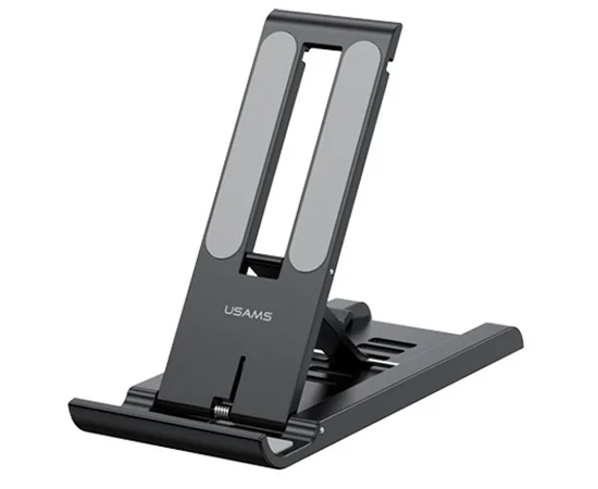Подставка для телефона/планшета Usams US-ZJ070 Spring Folding Desktop (bellow 12") Black