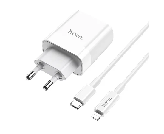 СЗУ HOCO C80A PD+QC3.0 (1USB/3.1A) Type-C to lightning Белый