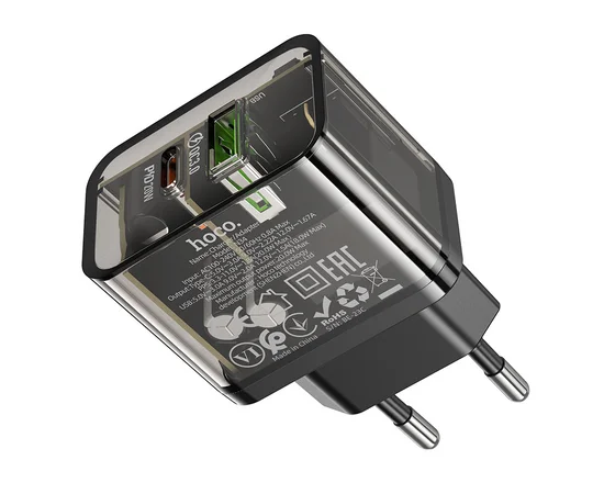 СЗУ Hoco N34 Dazzling PD20W+QC3.0 Transparent black