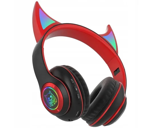 Накладные беспроводные наушники Devil's Horn STN-29 Black / Red