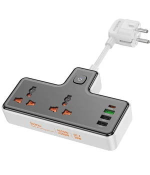 СЗУ Hoco AC12A Reise (PD30W/1C3A) +Socket Black