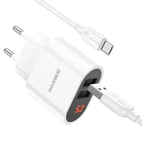 СЗУ Borofone BA63A Richy + MicroUSB Белый