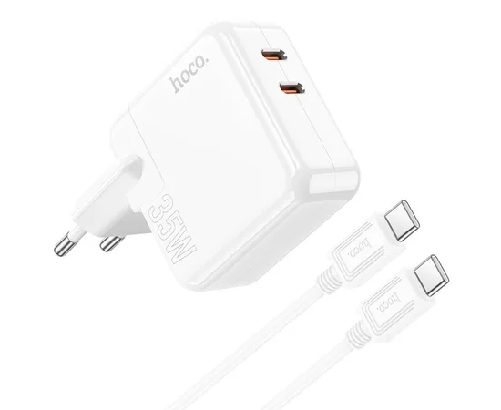 СЗУ Hoco C110A Lucky PD35W (2 Type-C) + Type-C to Type-C White