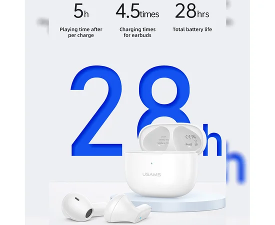Беспроводные TWS наушники Usams-NX10 BT 5.2 White