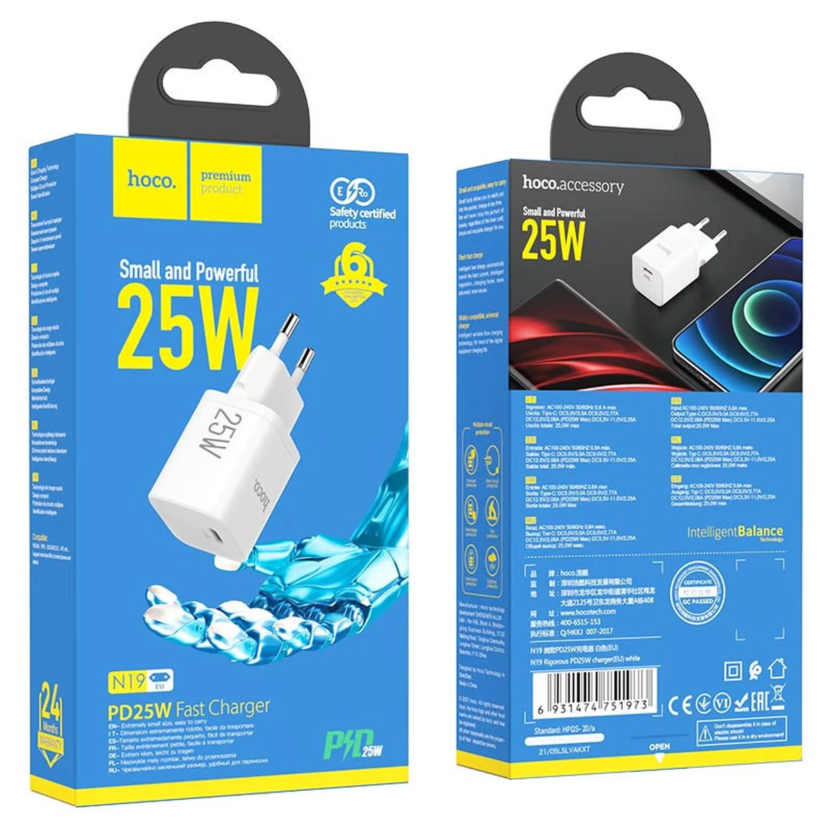 СЗУ HOCO N19 Rigorous PD25W 1Type-C Білий